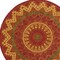 Edge Collections - 6' - Orange - Vibrant Southwestern Round Area Rug - 1 Piece